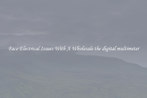 Face Electrical Issues With A Wholesale the digital multimeter
